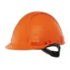 Orange safety helmet on white background