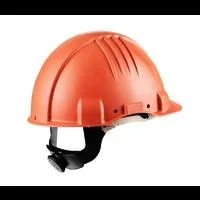Orange safety helmet on white background