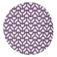 Purple and white circular patterned design.