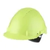 Yellow safety helmet on white background