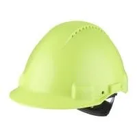 Yellow safety helmet on white background