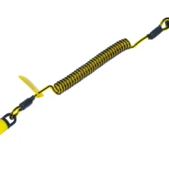 Yellow coil safety lanyard with clips