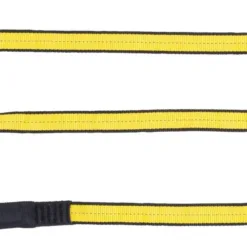 Yellow safety lanyard with carabiner and loop ends.