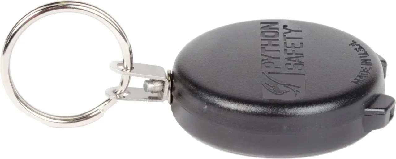 Safety keychain with retractable reel.