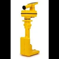 Yellow robotic arm for industrial automation