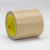 Brown packaging tape roll on white background.
