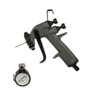 HVLP spray gun with pressure gauge