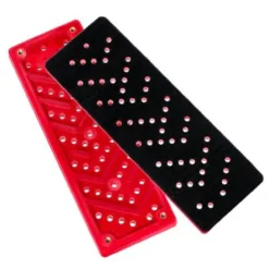 Red and black chevron traction boards for vehicles.