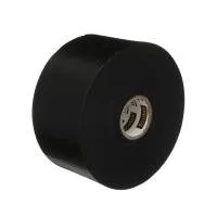Black electrical tape roll isolated on white background.