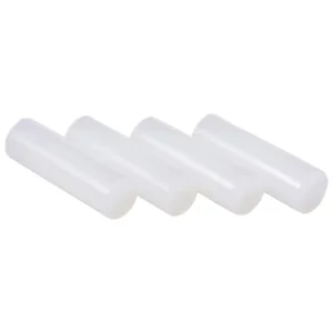 Four translucent white cylindrical rods