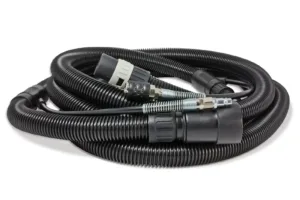 Coiled hydraulic hoses with connectors