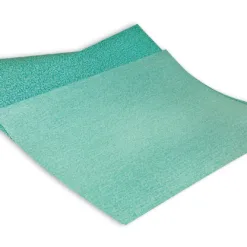 Green sandpaper sheets for smooth sanding surfaces.