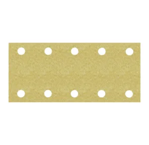 Rectangle sandpaper with holes for dust extraction.