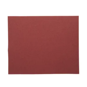Red rectangular sandpaper sheet on white background.