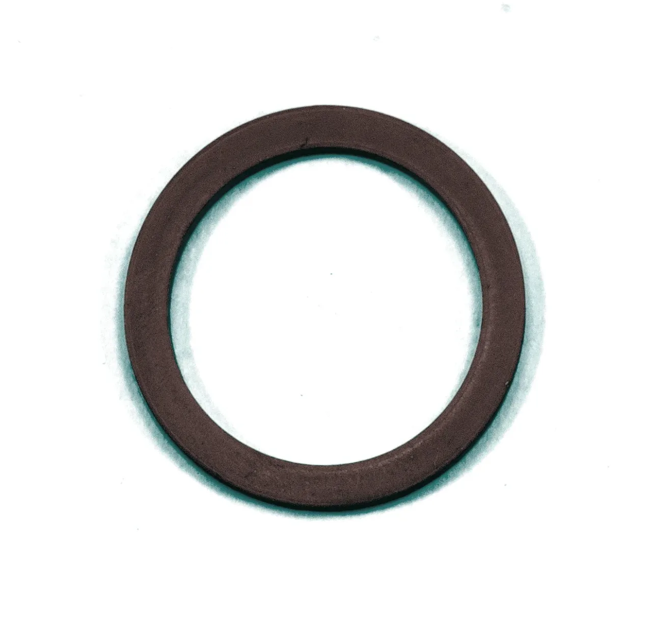 Red rubber washer on white background