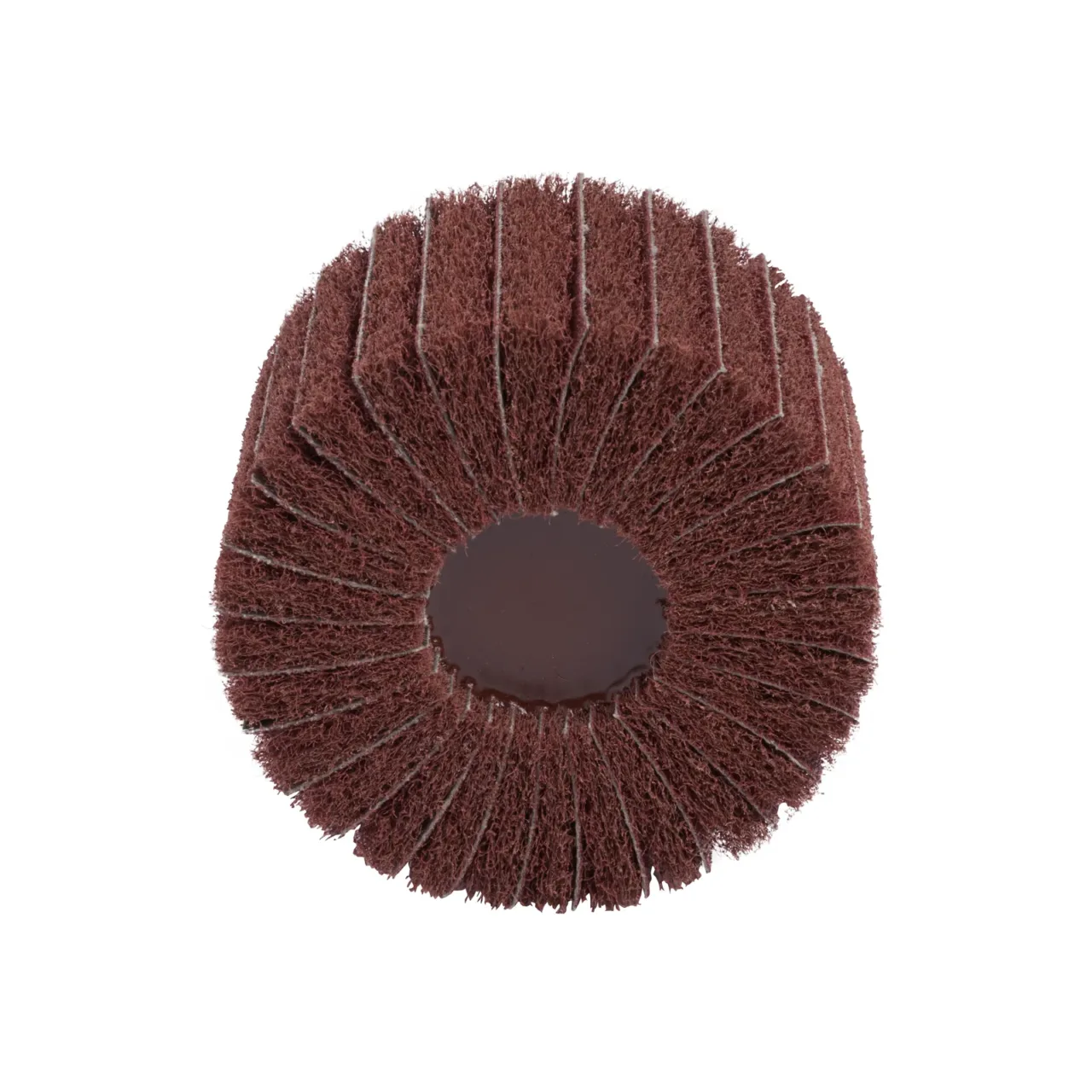 Brown circular sanding disc with radial design