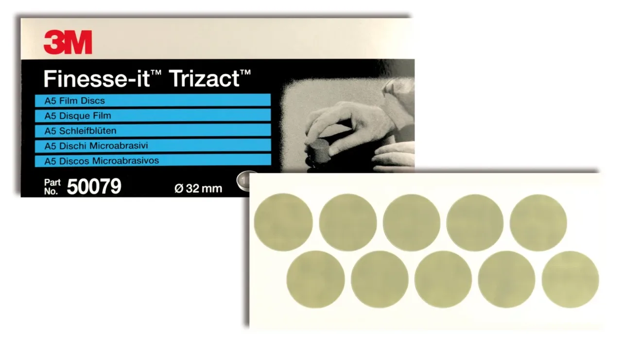 3M Finesse-it Trizact A5 film discs packaging