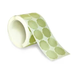 Roll of adhesive labels in light green