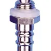 Metal hose connector with threaded fitting