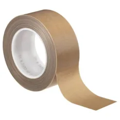 Roll of brown duct tape unrolling