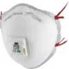 FFP3 protective face mask with valve and straps.