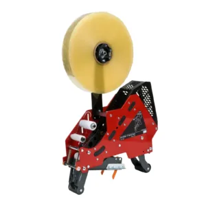 Industrial tape dispenser with large roll attachment.