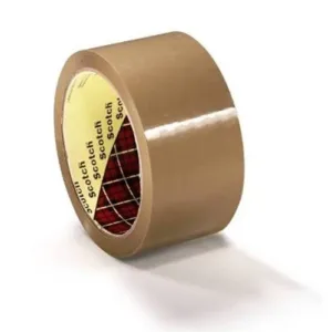 Brown packing tape roll, Scotch brand.