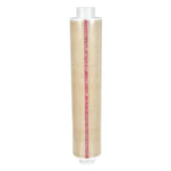 Clear packing tape roll, white background