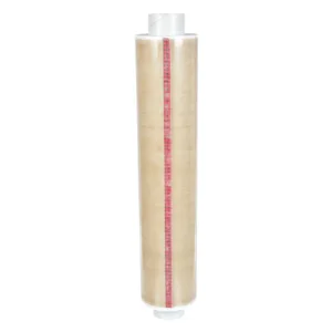 Clear packing tape roll, white background