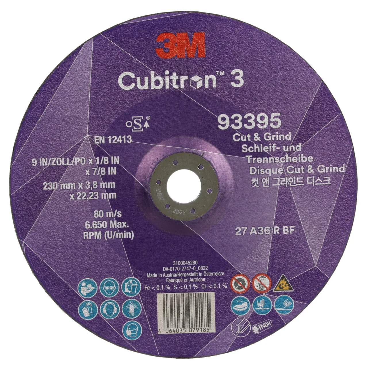 3M Cubitron grinding disc for metal cutting