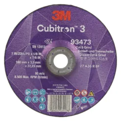 3M Cubitron 3 cutting disc, 7 inch diameter.