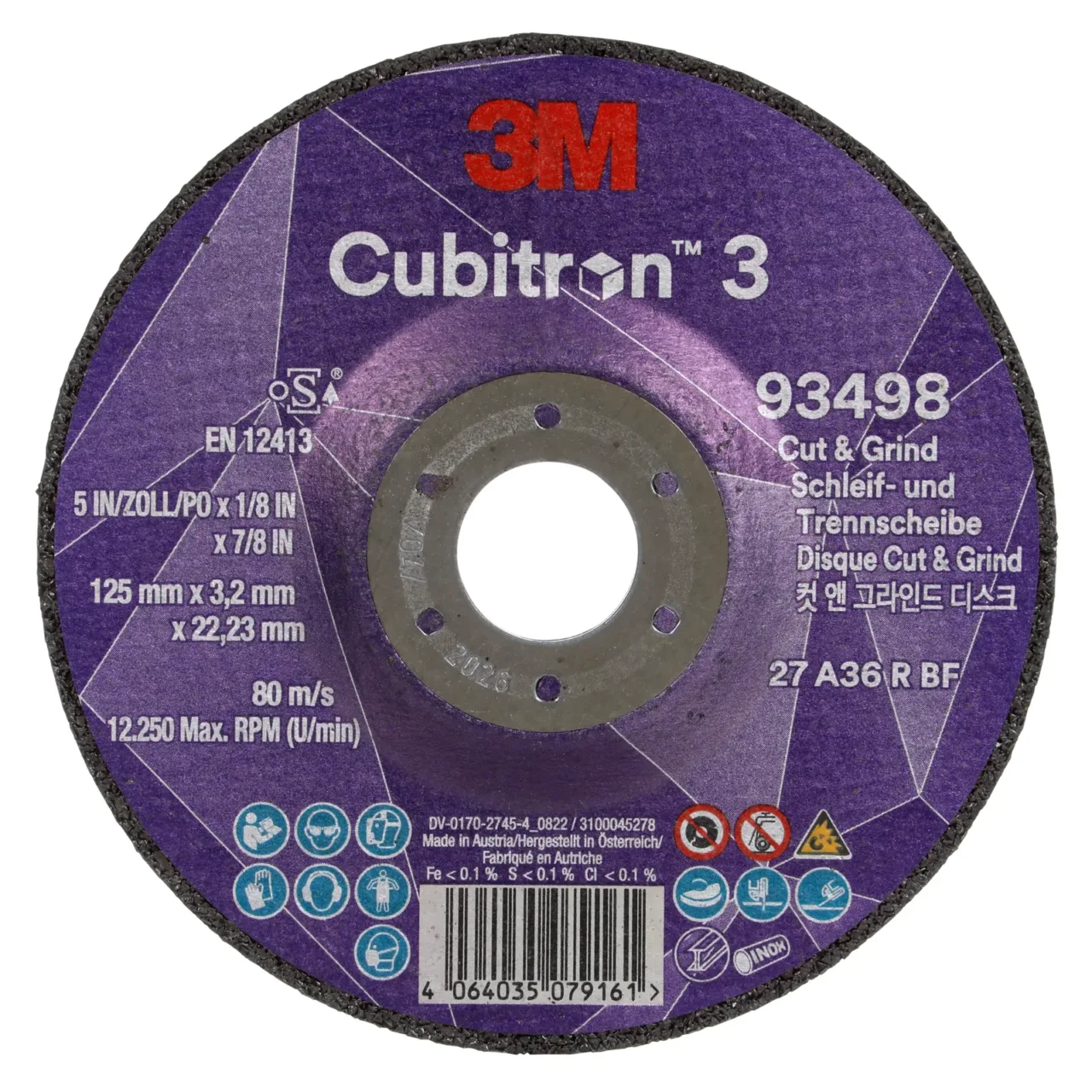3M Cubitron abrasive grinding disc 93498
