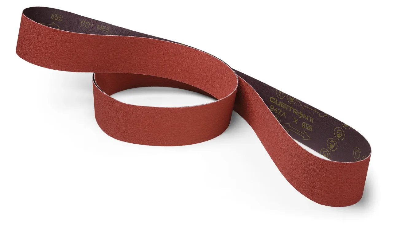 Abrasive sanding belt for industrial use