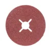 Red abrasive sanding disc for grinding use.