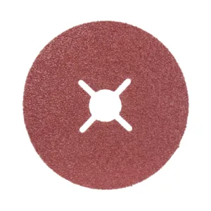 Red abrasive sanding disc for grinding use.