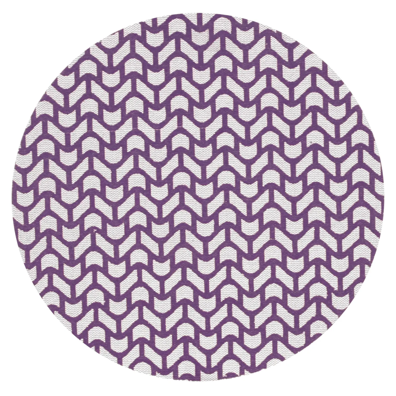 Purple and white woven pattern circle