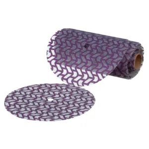 Purple abrasive sandpaper roll with pattern.