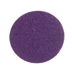 Purple circular abrasive pad on white background.