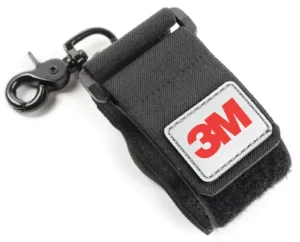 3M branded black fabric pouch with clip