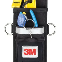 Black tool pouch with key rings and accessories