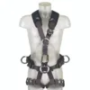 Safety harness on transparent mannequin torso.