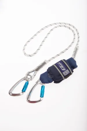 Climbing safety gear with carabiners and rope