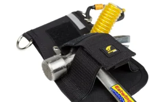 Tool belt with hammer and coiled cord