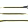 Black and yellow climbing safety lanyard with carabiner.