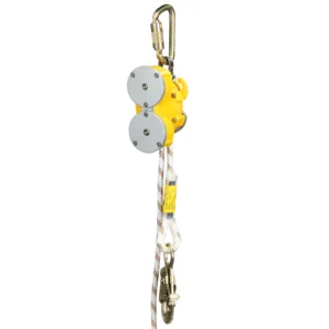 Safety pulley with rope and carabiner clip