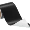 Black adhesive tape roll on white background