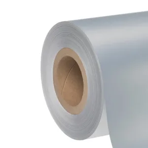 Roll of reflective silver film tape.