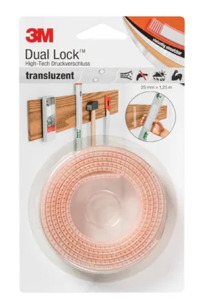 3M Dual Lock translucent fastener packaging