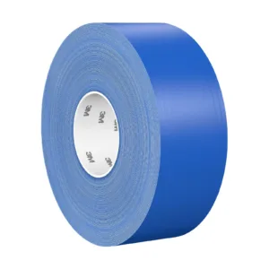 Blue adhesive tape roll, 3M brand.