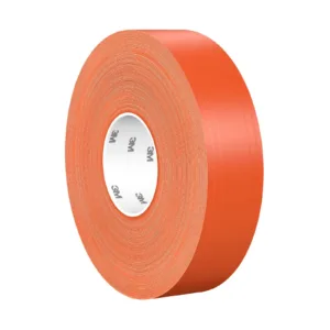 Orange industrial adhesive tape roll